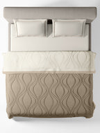 OGEE-MARSHMALLOW-OATMEAL DOUBLE COMFORTER BEDDING SET