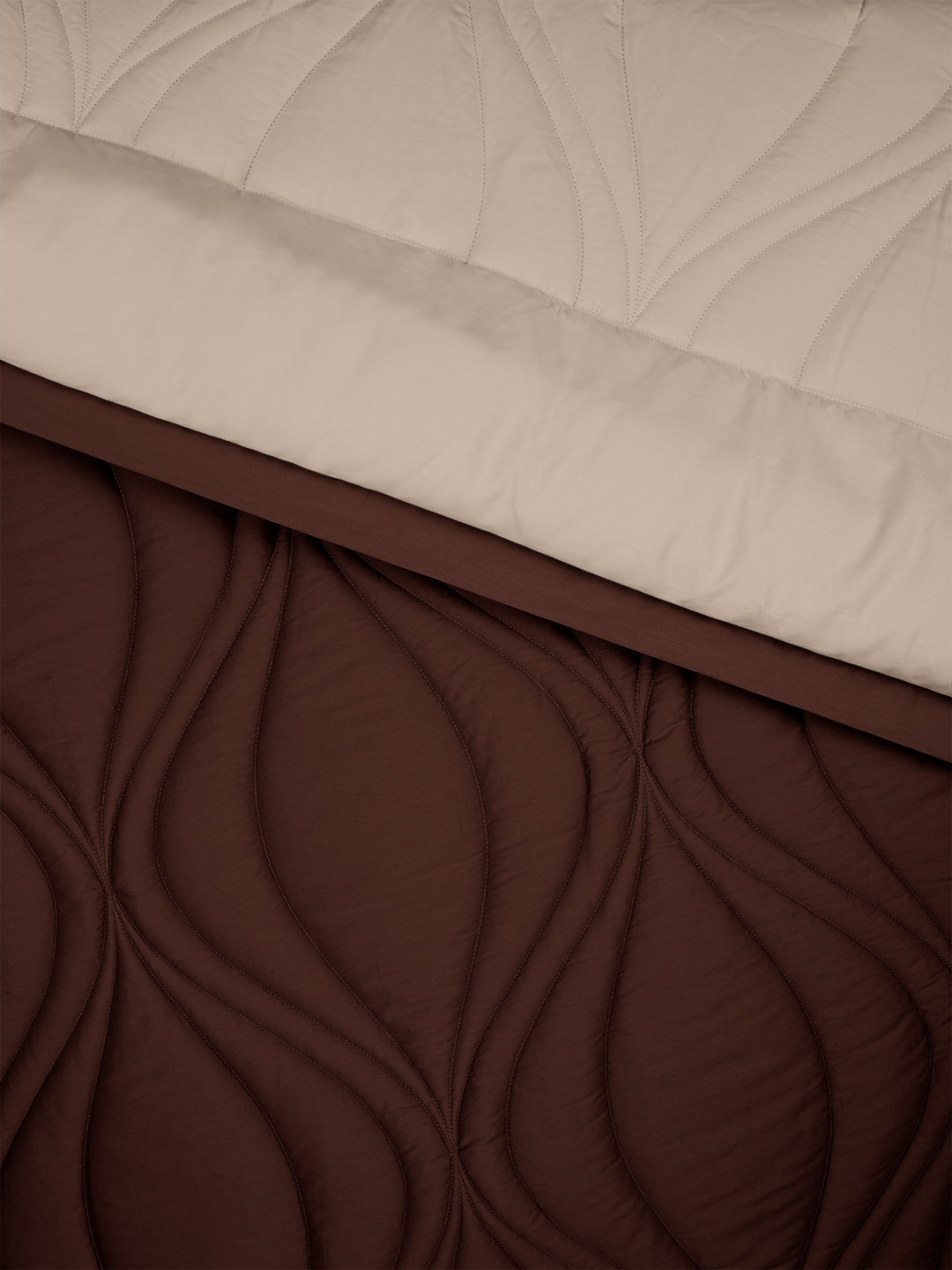 OGEE-TAUPE-FUDGESICKLE DOUBLE COMFORTER BEDDING SET