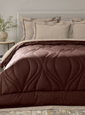 OGEE-TAUPE-FUDGESICKLE SINGLE COMFORTER