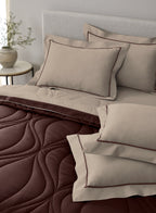 OGEE-TAUPE-FUDGESICKLE SINGLE COMFORTER
