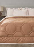 ORNELLA-CREAM PINK-BROWN SUGAR DOUBLE COMFORTER BEDDING SET