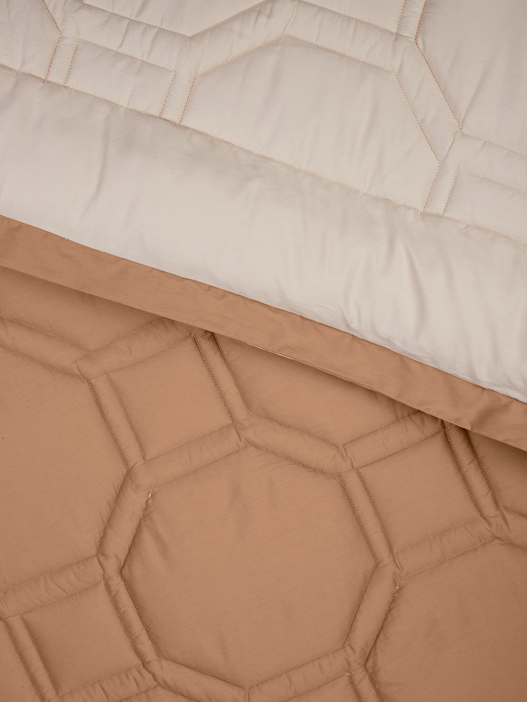 ORNELLA-CREAM PINK-BROWN SUGAR DOUBLE COMFORTER BEDDING SET