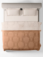 ORNELLA-CREAM PINK-BROWN SUGAR SINGLE COMFORTER