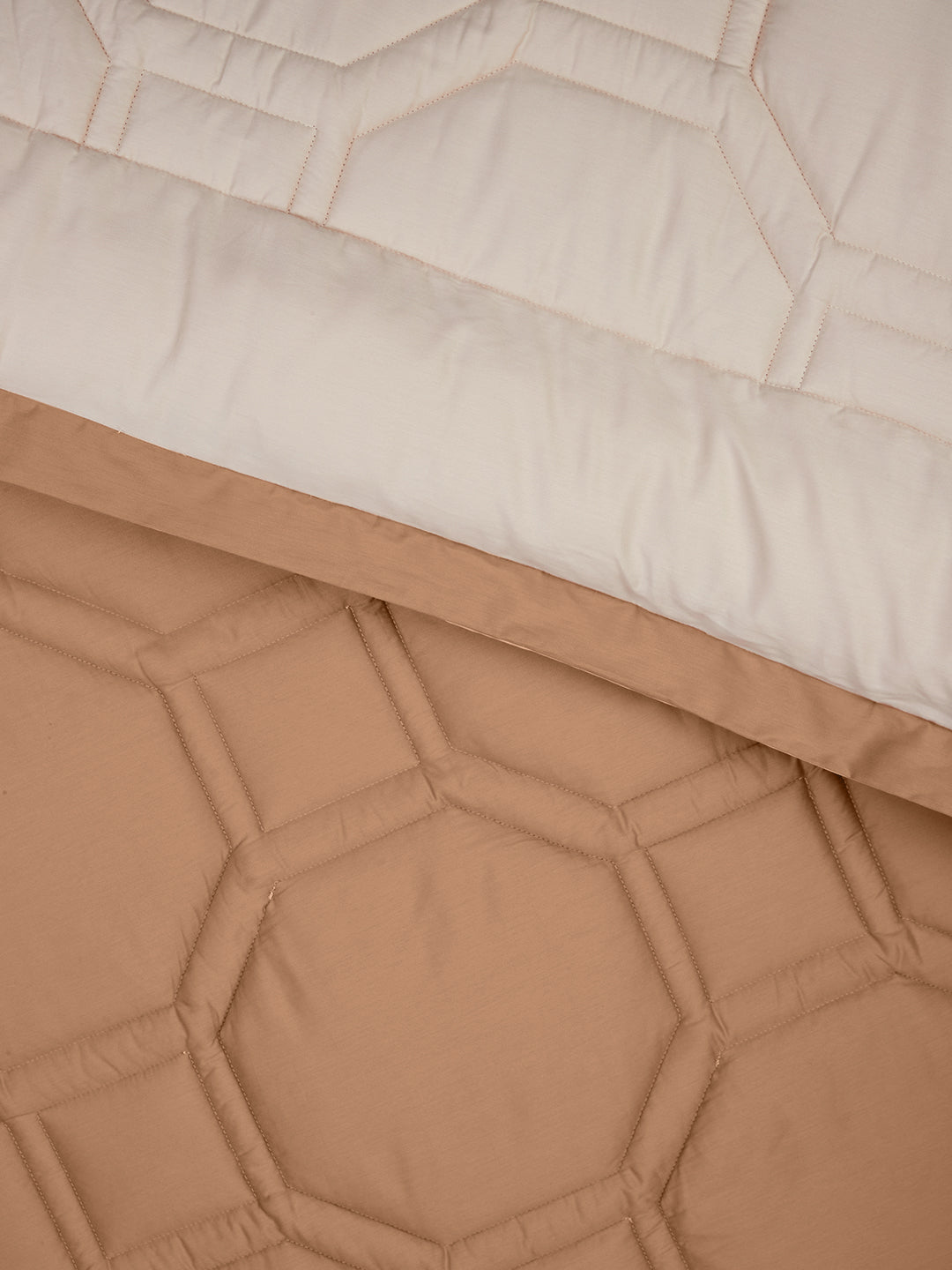 ORNELLA-CREAM PINK-BROWN SUGAR SINGLE COMFORTER