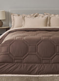 ORNELLA-SAND-PINE CONE DOUBLE COMFORTER BEDDING SET
