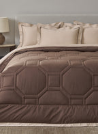ORNELLA-SAND-PINE CONE DOUBLE COMFORTER BEDDING SET