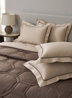 ORNELLA-SAND-PINE CONE DOUBLE COMFORTER BEDDING SET