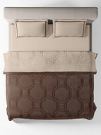 ORNELLA-SAND-PINE CONE DOUBLE COMFORTER BEDDING SET