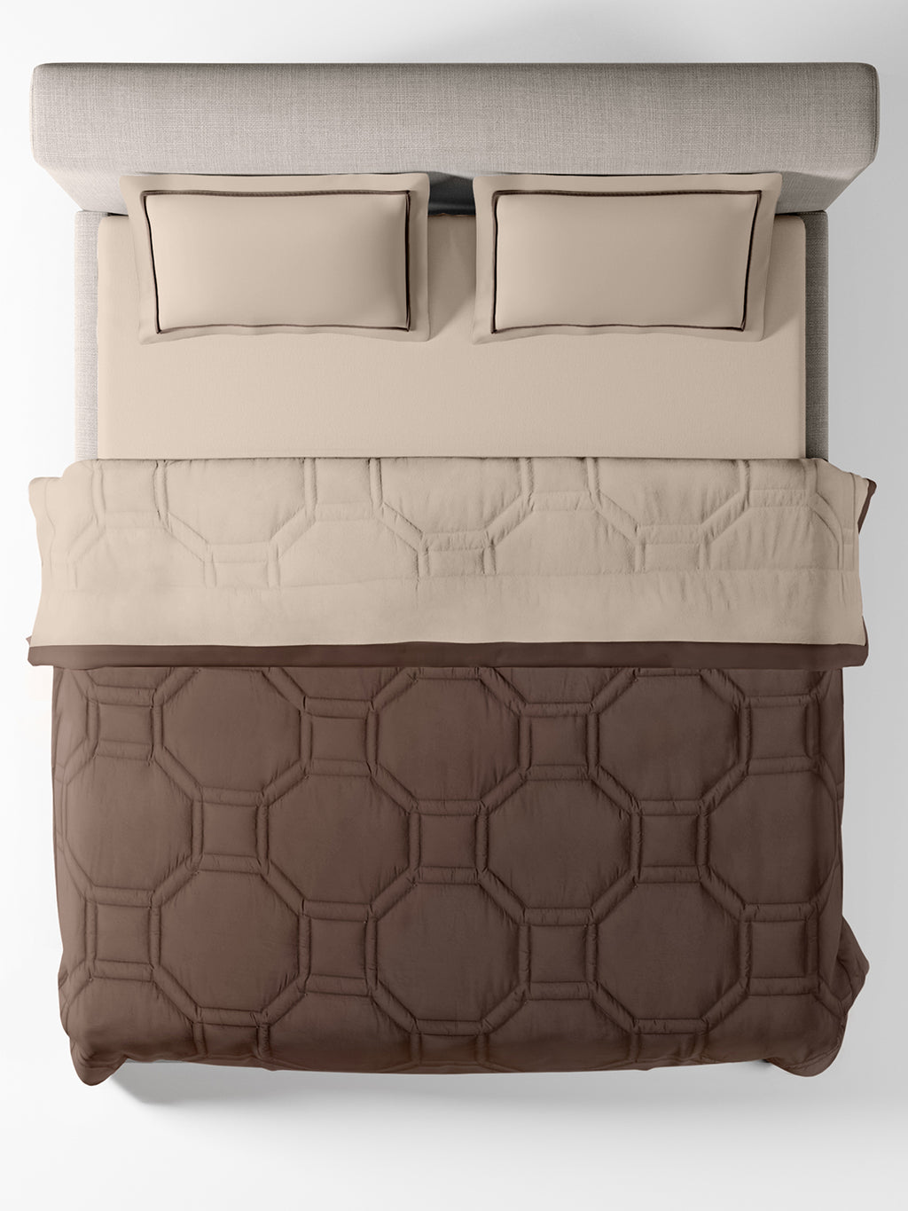 ORNELLA-SAND-PINE CONE SINGLE COMFORTER