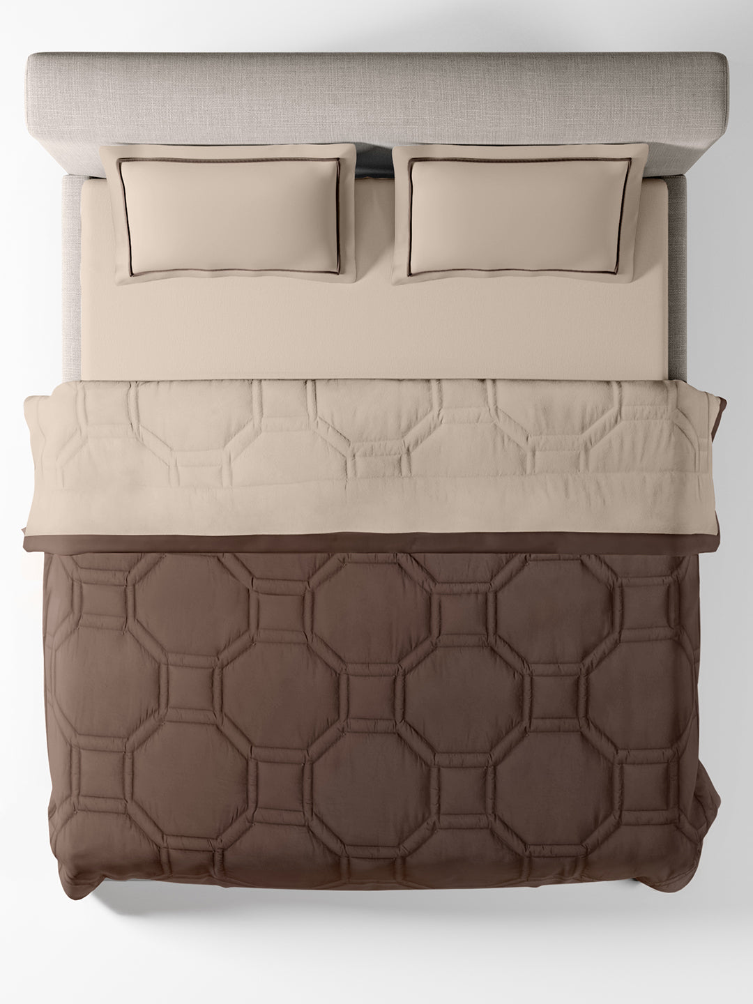 ORNELLA-SAND-PINE CONE SINGLE COMFORTER