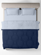ORNELLA-SLATE BLUE-NAVY DOUBLE COMFORTER BEDDING SET