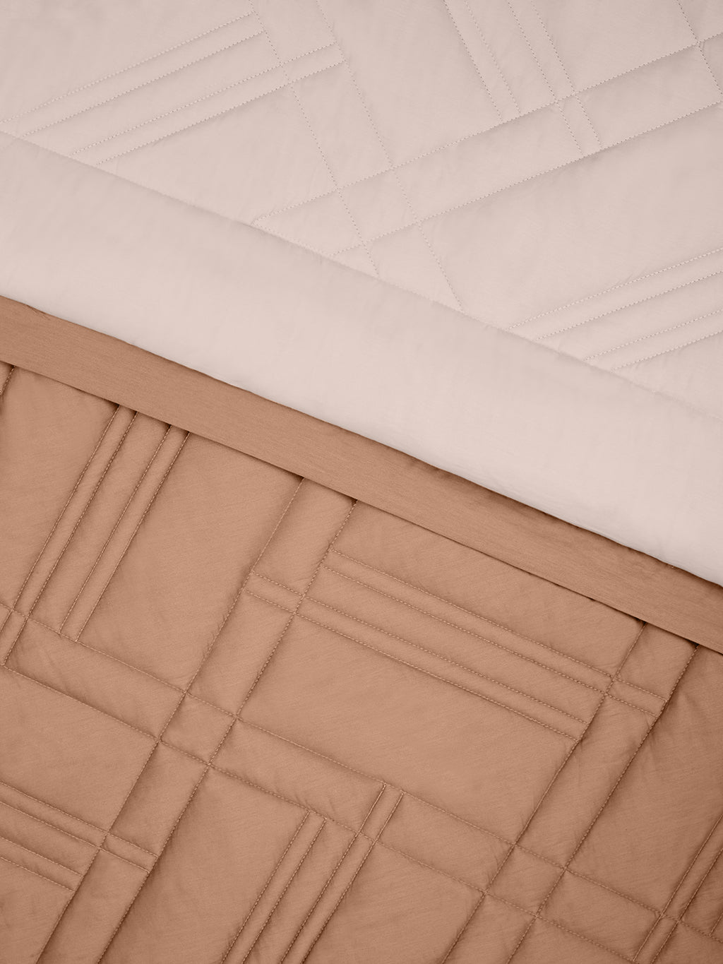 TRELLIS-CREAM PINK-BROWN SUGAR SINGLE COMFORTER