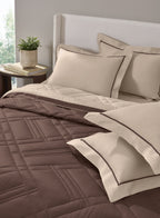 TRELLIS-SAND-PINE CONE DOUBLE COMFORTER BEDDING SET