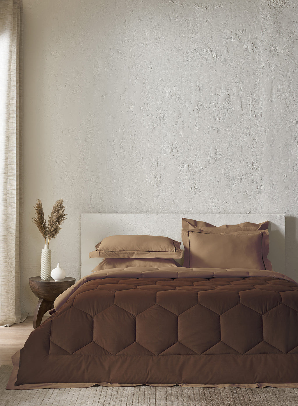 VERONIQUE-CAPPUCCINO-COCOA DOUBLE COMFORTER BEDDING SET