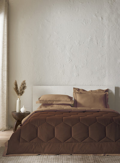 VERONIQUE-CAPPUCCINO-COCOA DOUBLE COMFORTER BEDDING SET