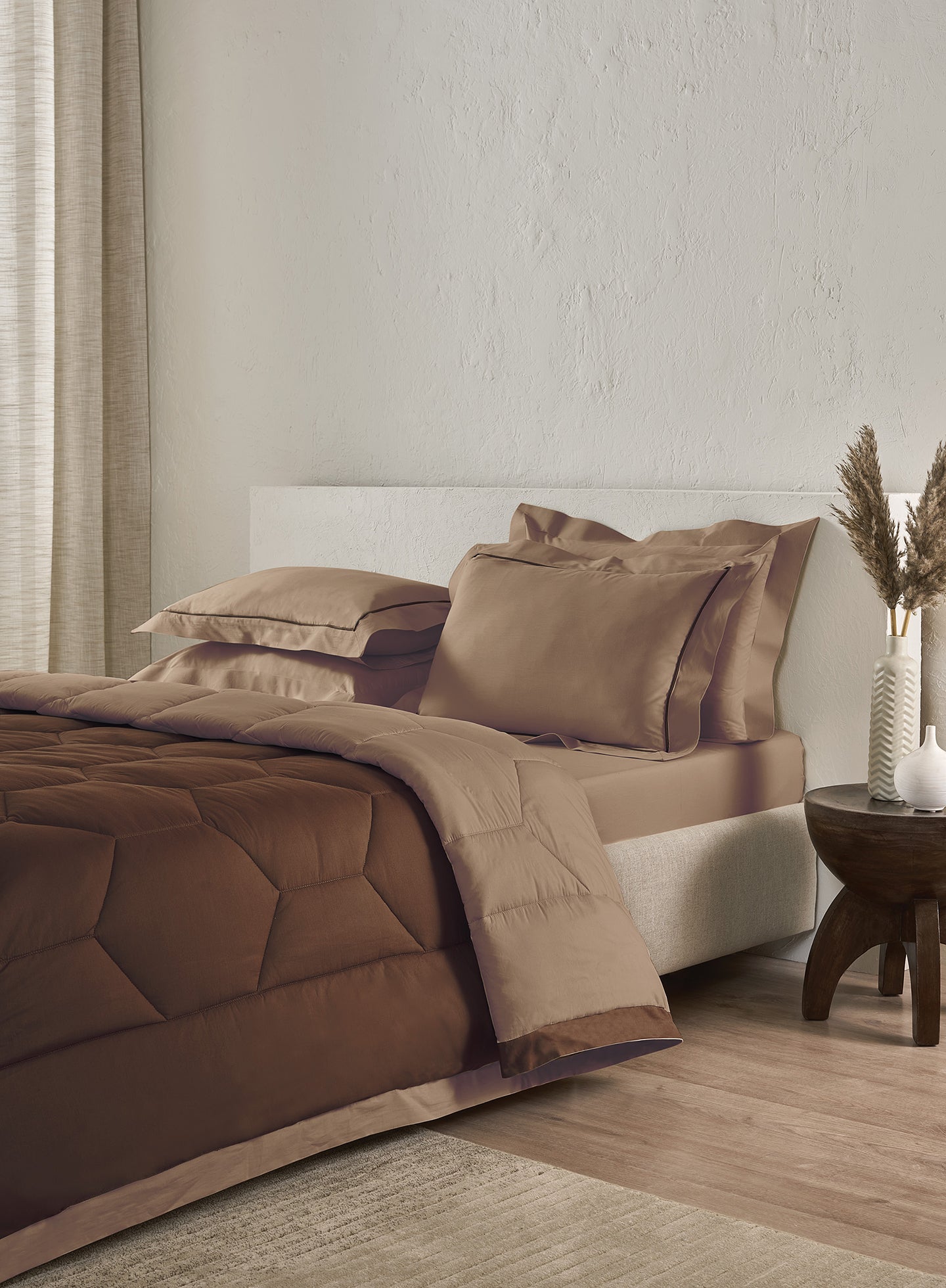 VERONIQUE-CAPPUCCINO-COCOA DOUBLE COMFORTER BEDDING SET