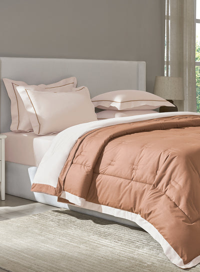 WOBBLE-CREAM PINK-BROWN SUGAR DOUBLE COMFORTER BEDDING SET