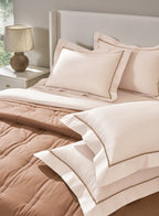 WOBBLE-CREAM PINK-BROWN SUGAR DOUBLE COMFORTER BEDDING SET