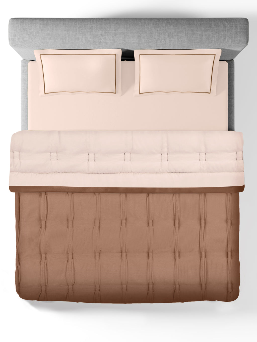 WOBBLE-CREAM PINK-BROWN SUGAR DOUBLE COMFORTER BEDDING SET
