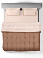 WOBBLE-CREAM PINK-BROWN SUGAR DOUBLE COMFORTER BEDDING SET