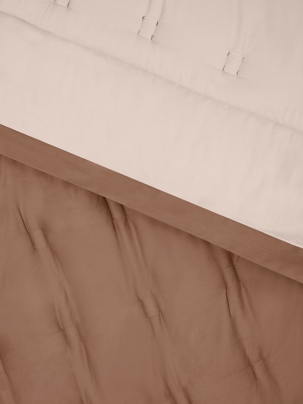 WOBBLE-CREAM PINK-BROWN SUGAR DOUBLE COMFORTER BEDDING SET