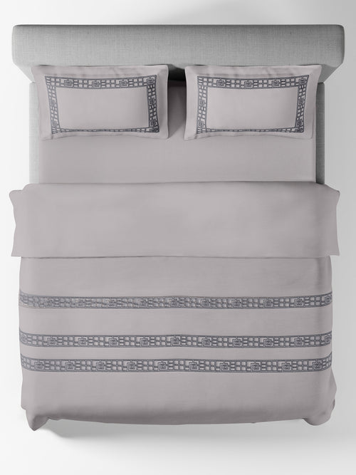 AMORIA-LIGHT SILVER DOUBLE DUVET BEDDING SET