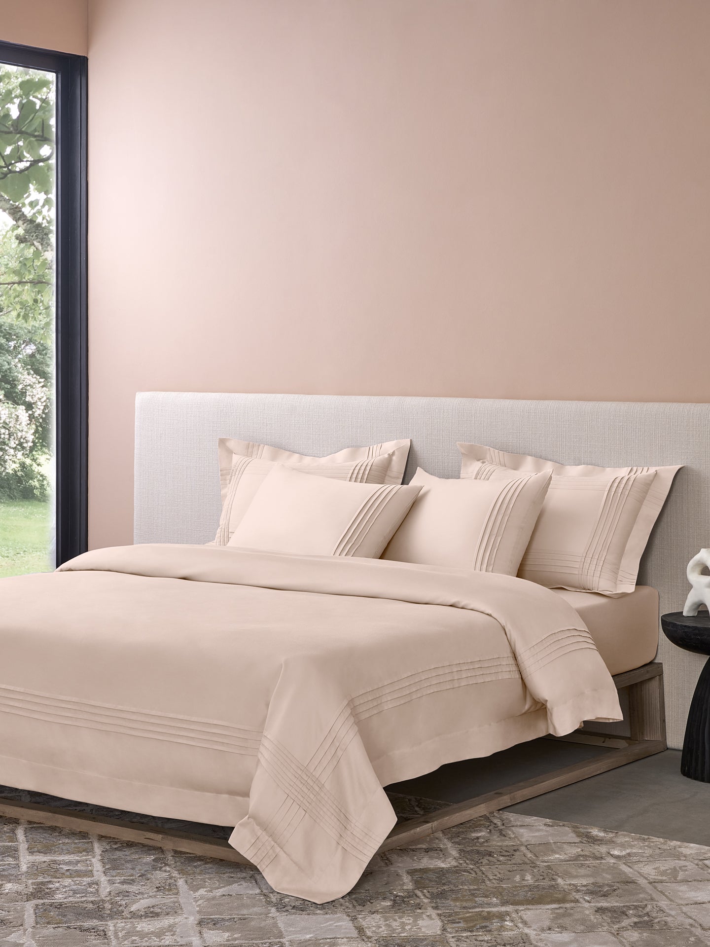CELESTE-PEARLED IVORY DOUBLE DUVET COVER SET