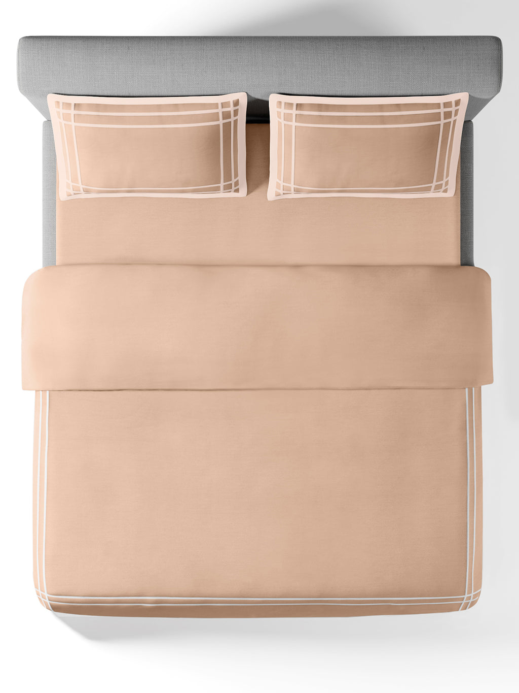 CLASSICO-ALMOND-PEARLED IVORY DOUBLE DUVET COVER SET