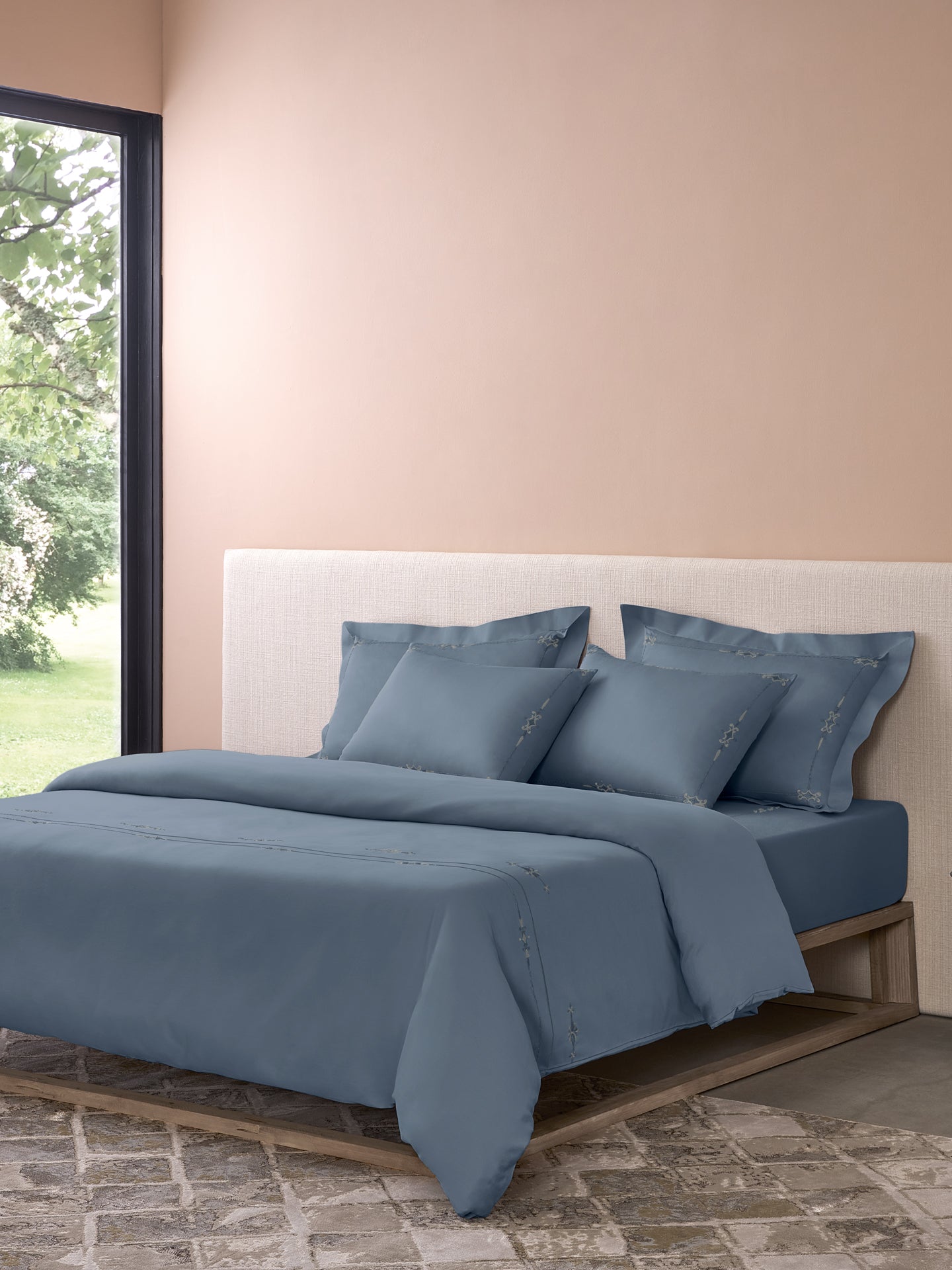 ELENOR-BLUE MIRAGE KING BED SHEET SET