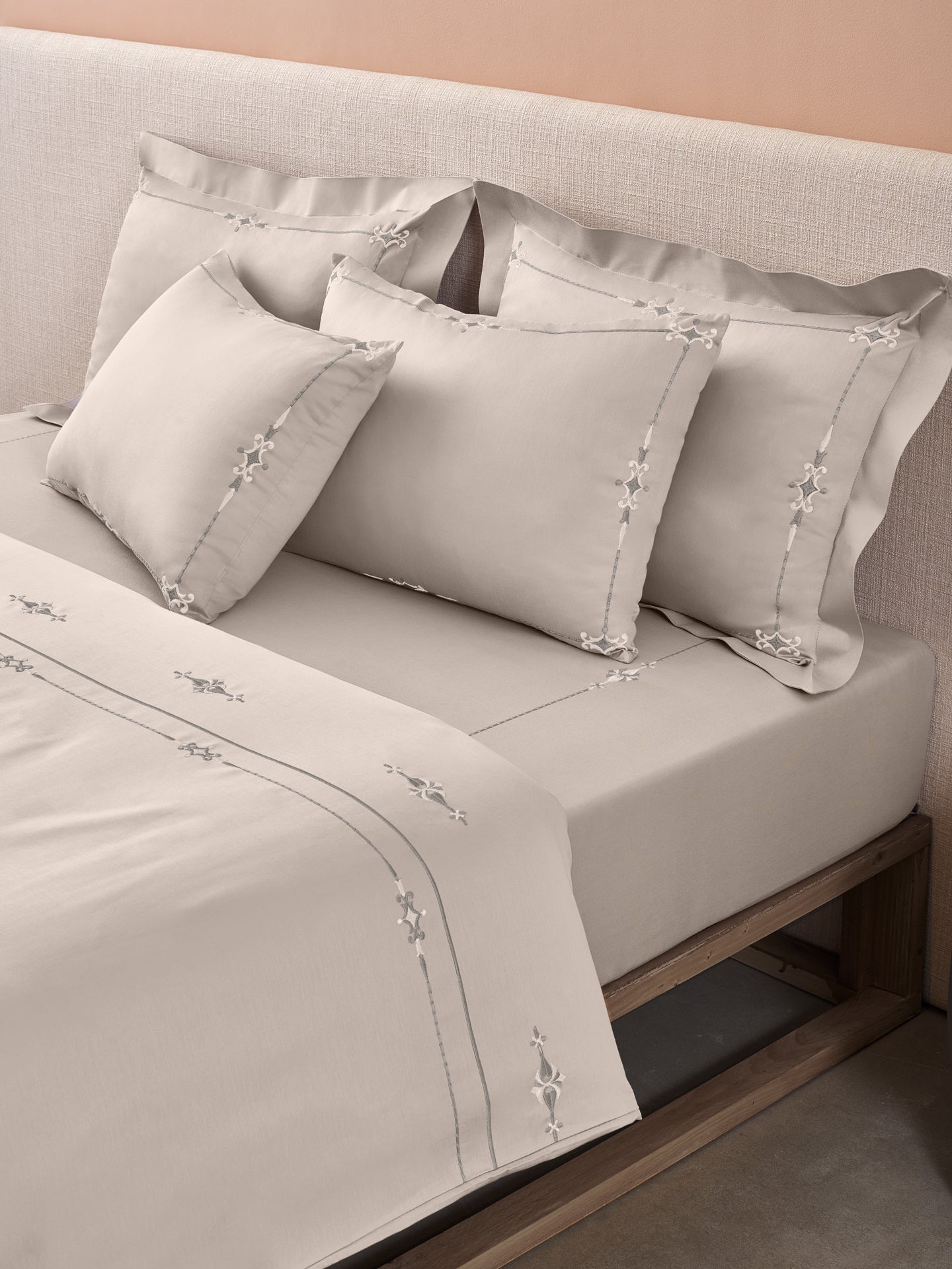 ELENOR-PUMICE STONE DOUBLE DUVET COVER SET