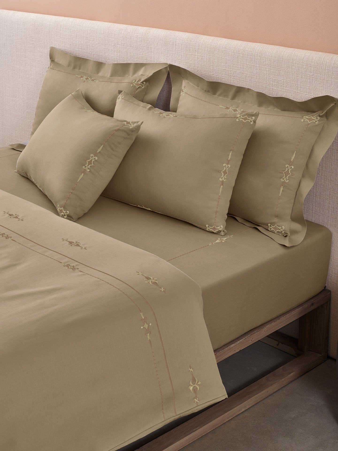 ELENOR-TAUPE GREY KING BED SHEET SET