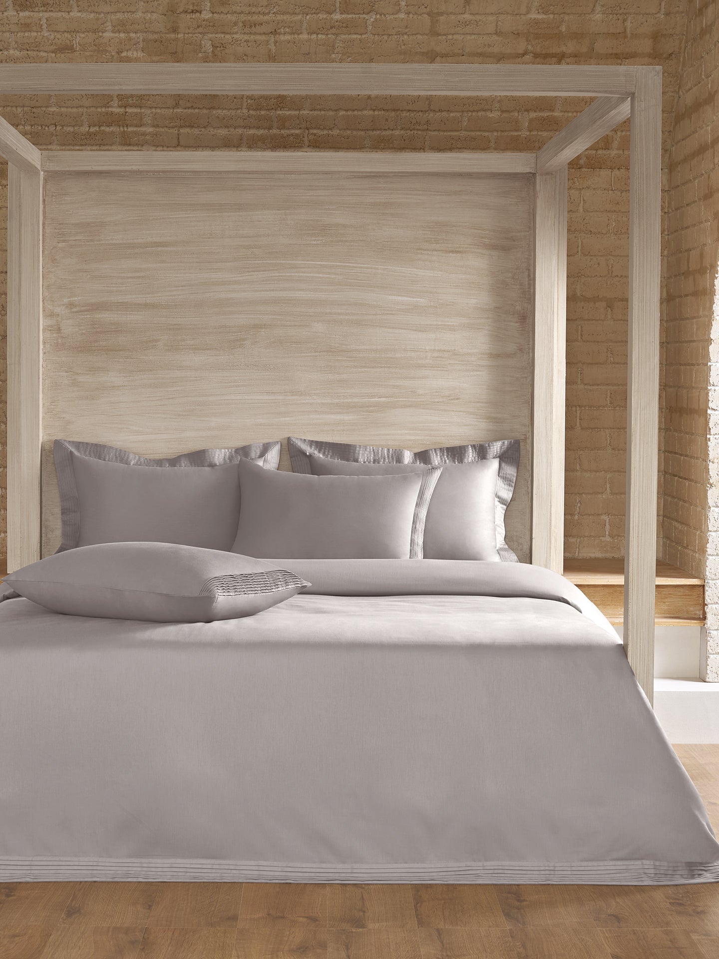 PRISTINE-ASH KING BED SHEET SET