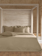 PRISTINE-TAUPE GREY DOUBLE DUVET BEDDING SET