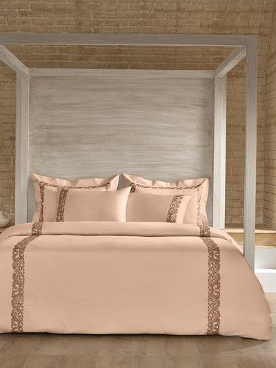 SCROLLIS-ALMOND DOUBLE DUVET COVER SET