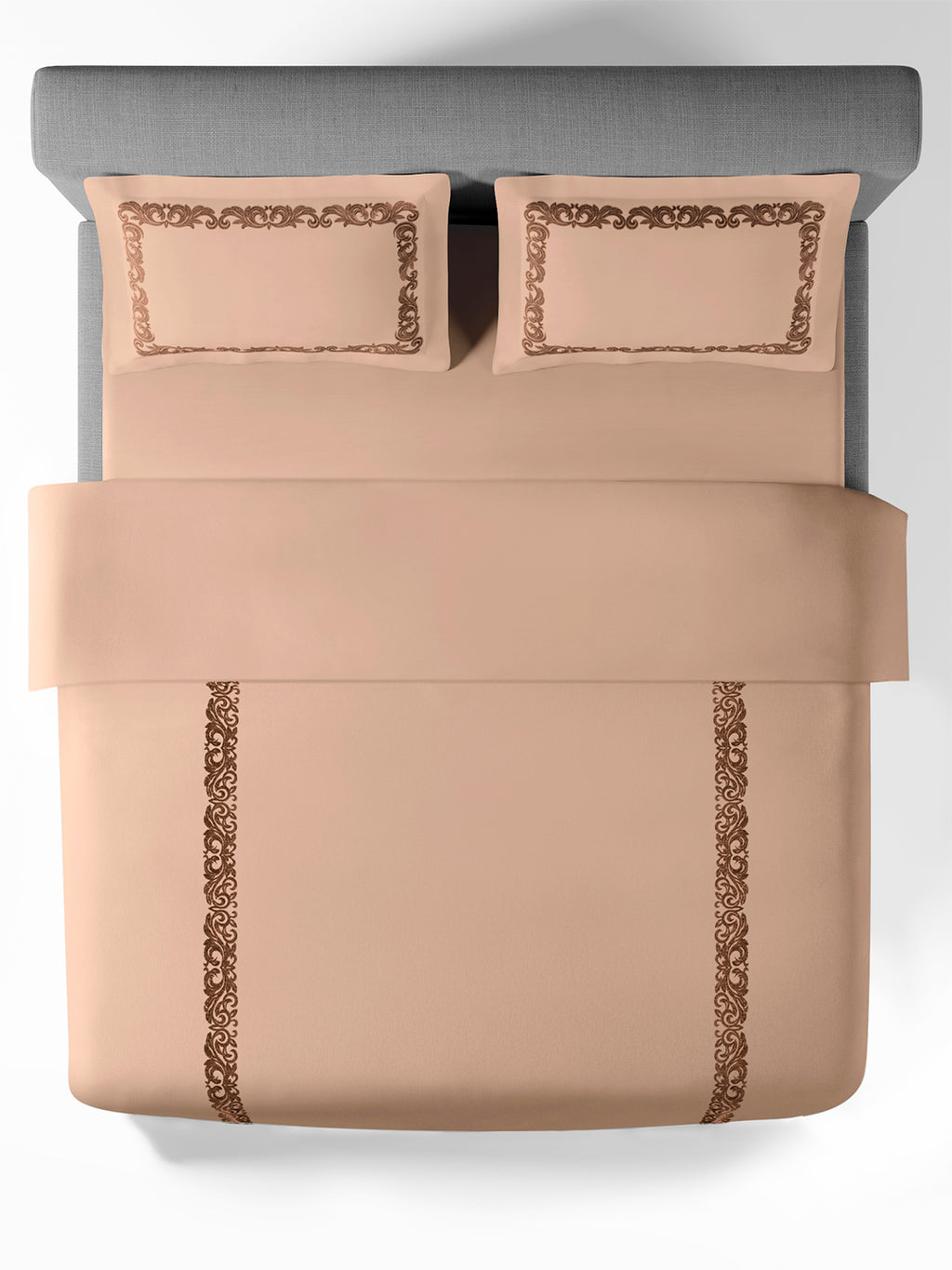 SCROLLIS-ALMOND DOUBLE DUVET COVER SET