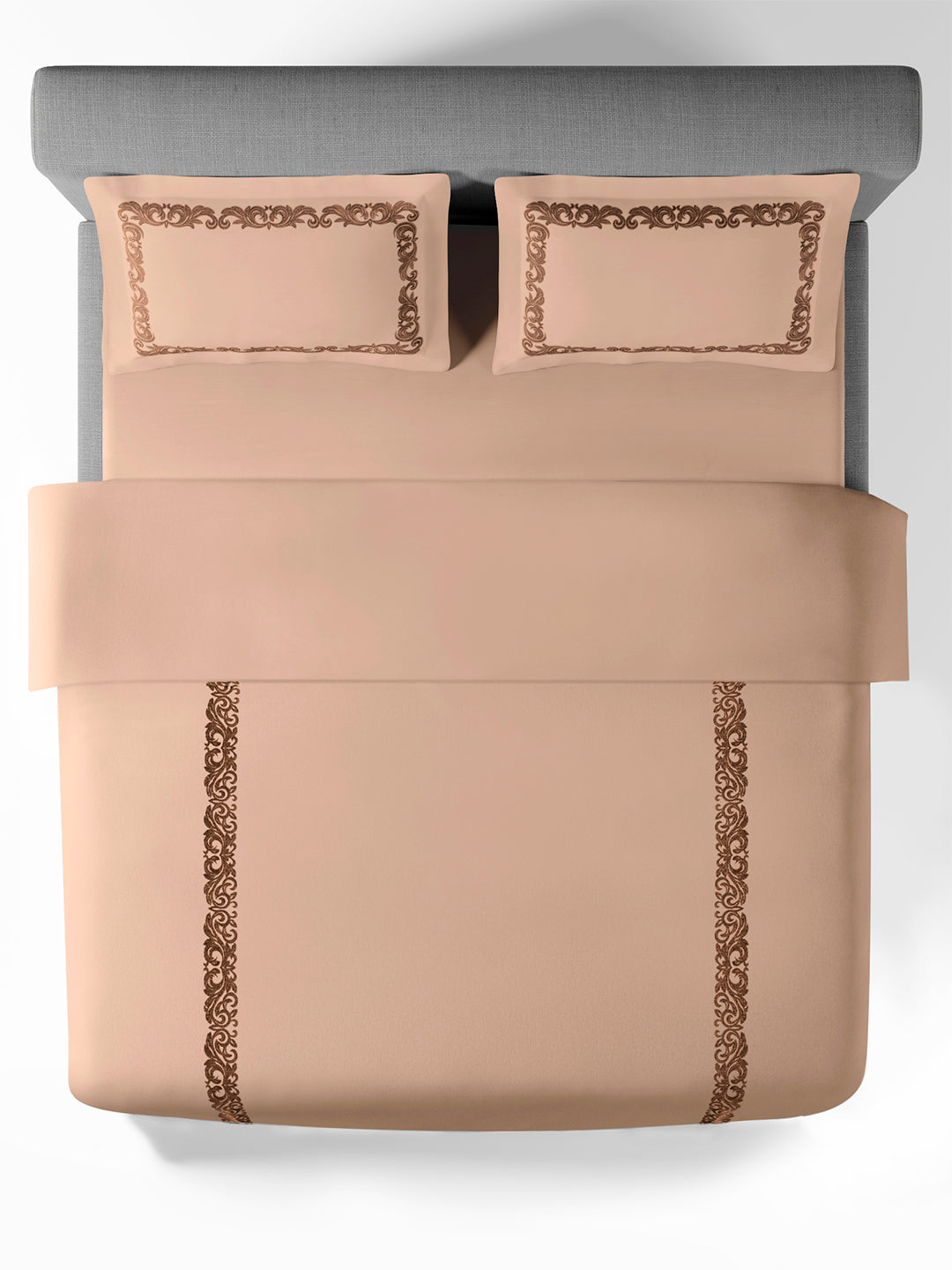 SCROLLIS-ALMOND DOUBLE DUVET COVER SET