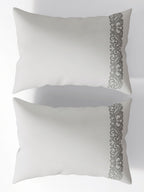 SCROLLIS-BRIGHT WHITE KING BED SHEET SET