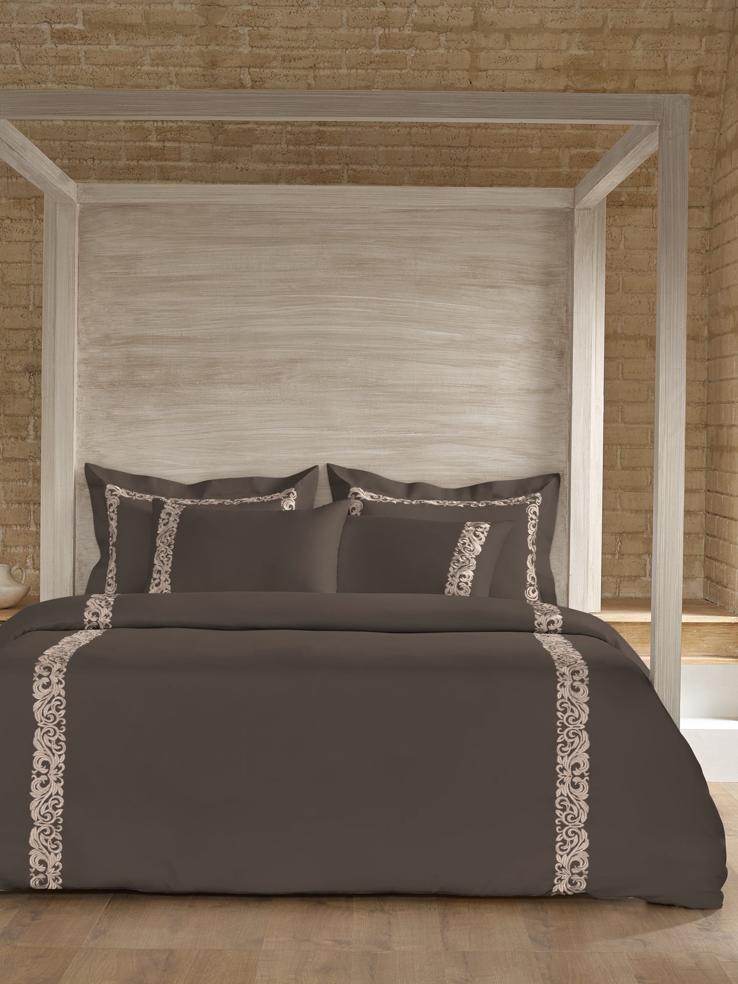 SCROLLIS-CHOCOLATE CHIP DOUBLE DUVET COVER SET