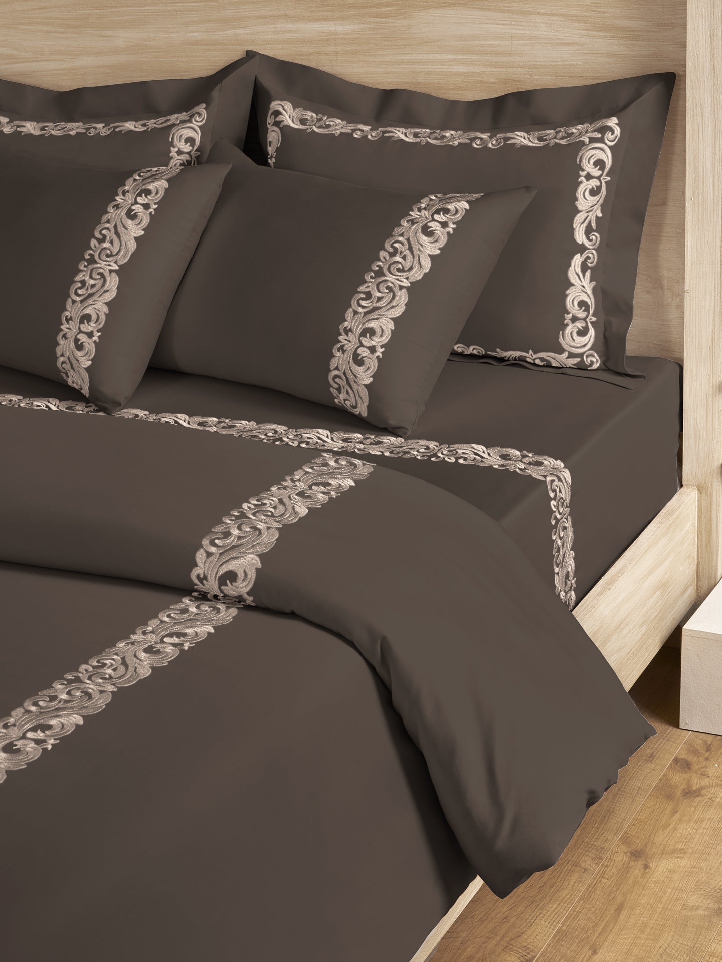 SCROLLIS-CHOCOLATE CHIP DOUBLE DUVET COVER SET
