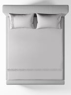 SCROLLIS-LIGHT SILVER KING BED SHEET SET