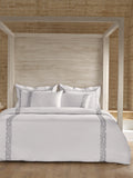 SCROLLIS-LIGHT SILVER KING BED SHEET SET