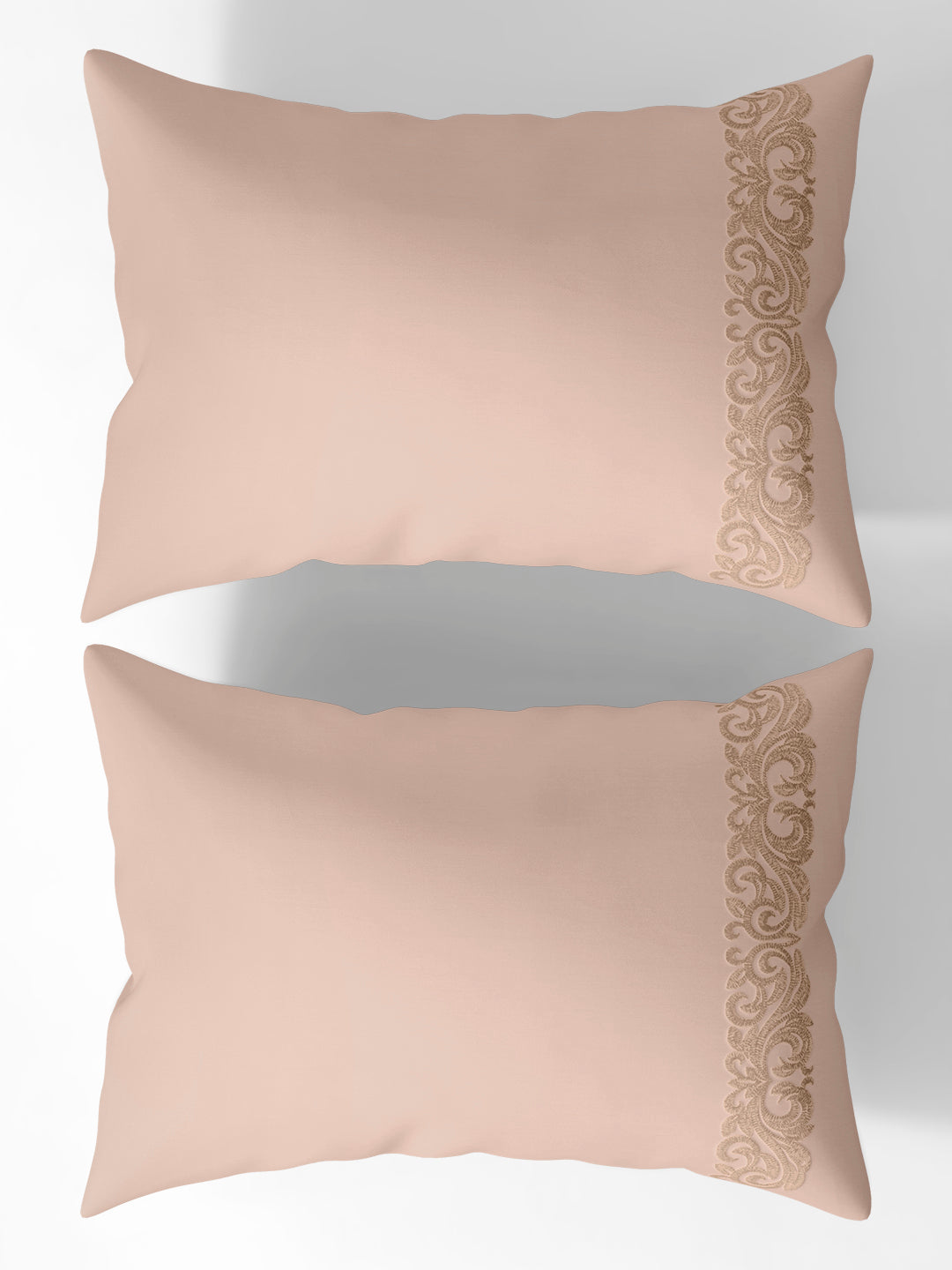 SCROLLIS-PEARLED IVORY KING BED SHEET SET