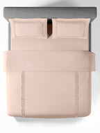 SCROLLIS-PEARLED IVORY DOUBLE DUVET COVER SET