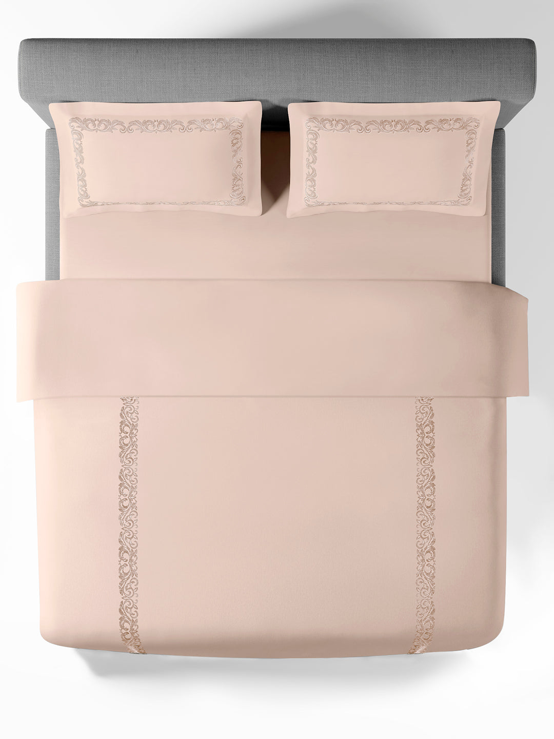 SCROLLIS-PEARLED IVORY DOUBLE DUVET COVER SET