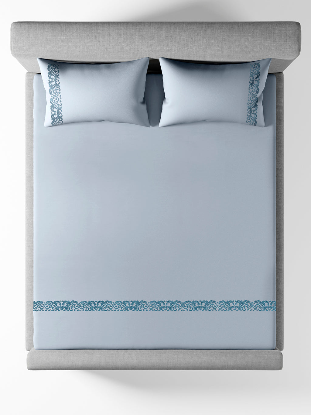 SCROLLIS-SKY KING BED SHEET SET