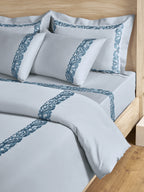 SCROLLIS-SKY KING BED SHEET SET