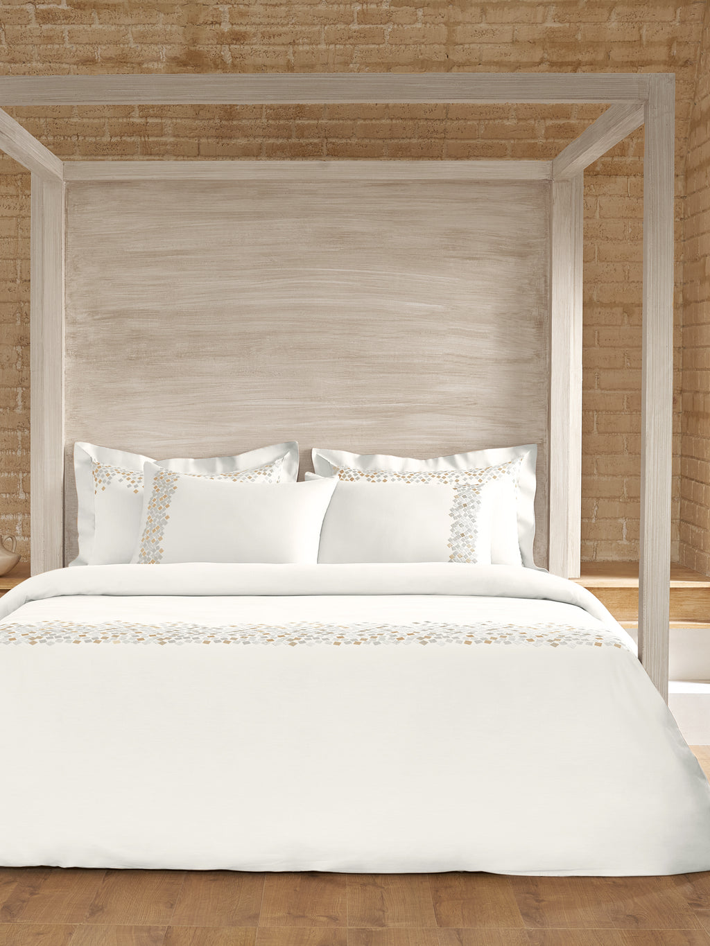 SPECKLE-BRIGHT WHITE DOUBLE DUVET COVER SET