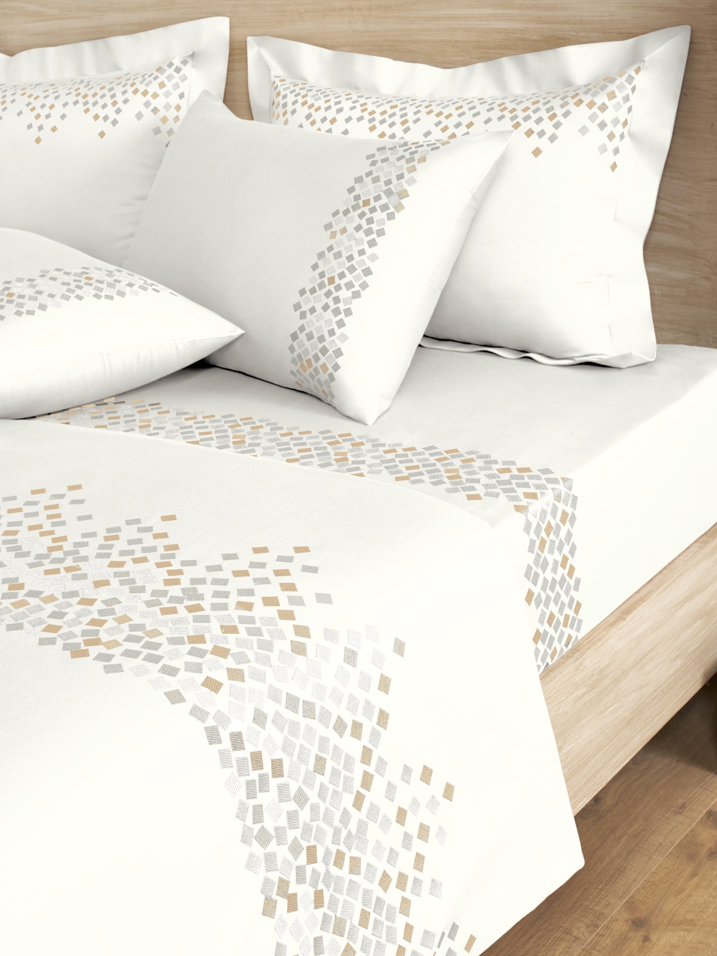 SPECKLE-BRIGHT WHITE DOUBLE DUVET COVER SET