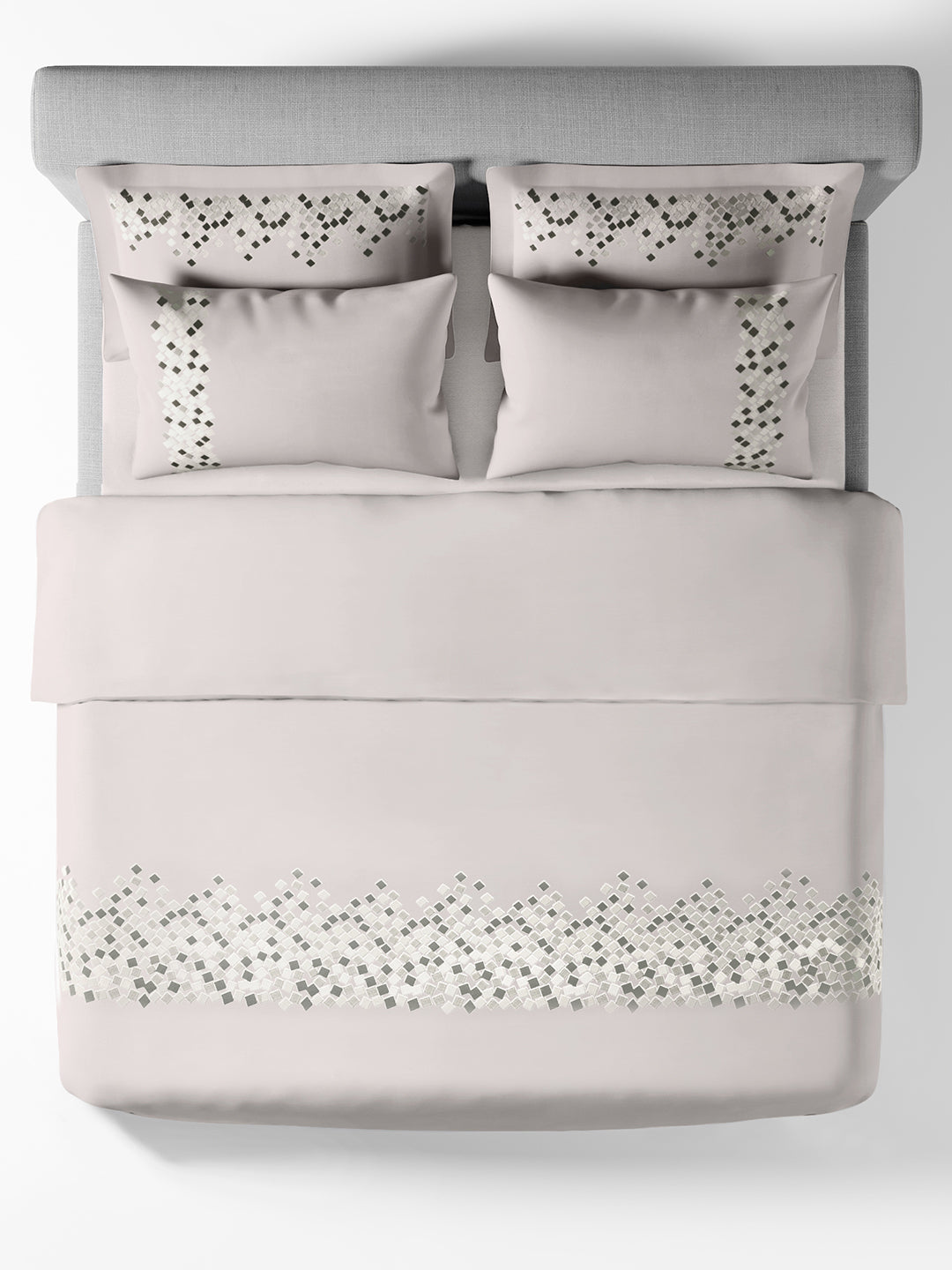 SPECKLE-LIGHT SILVER DOUBLE DUVET BEDDING SET
