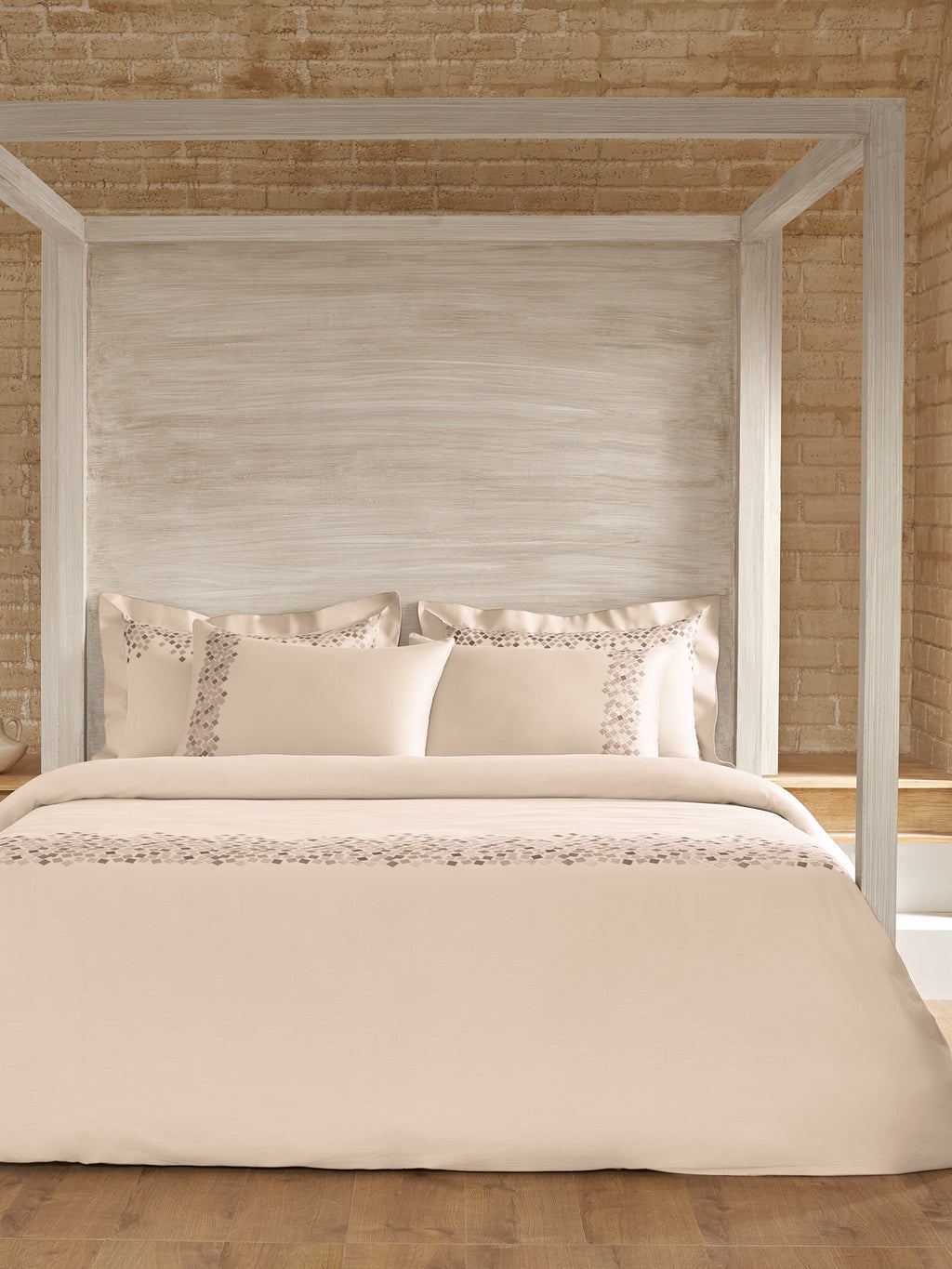 SPECKLE-PEARLED IVORY DOUBLE DUVET COVER SET